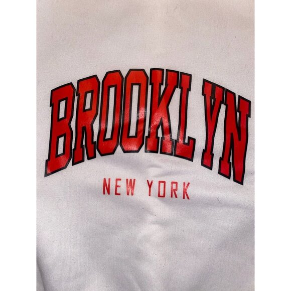 Brooklyn New York White Crewneck Sweatshirt-Large - Picture 2 of 2